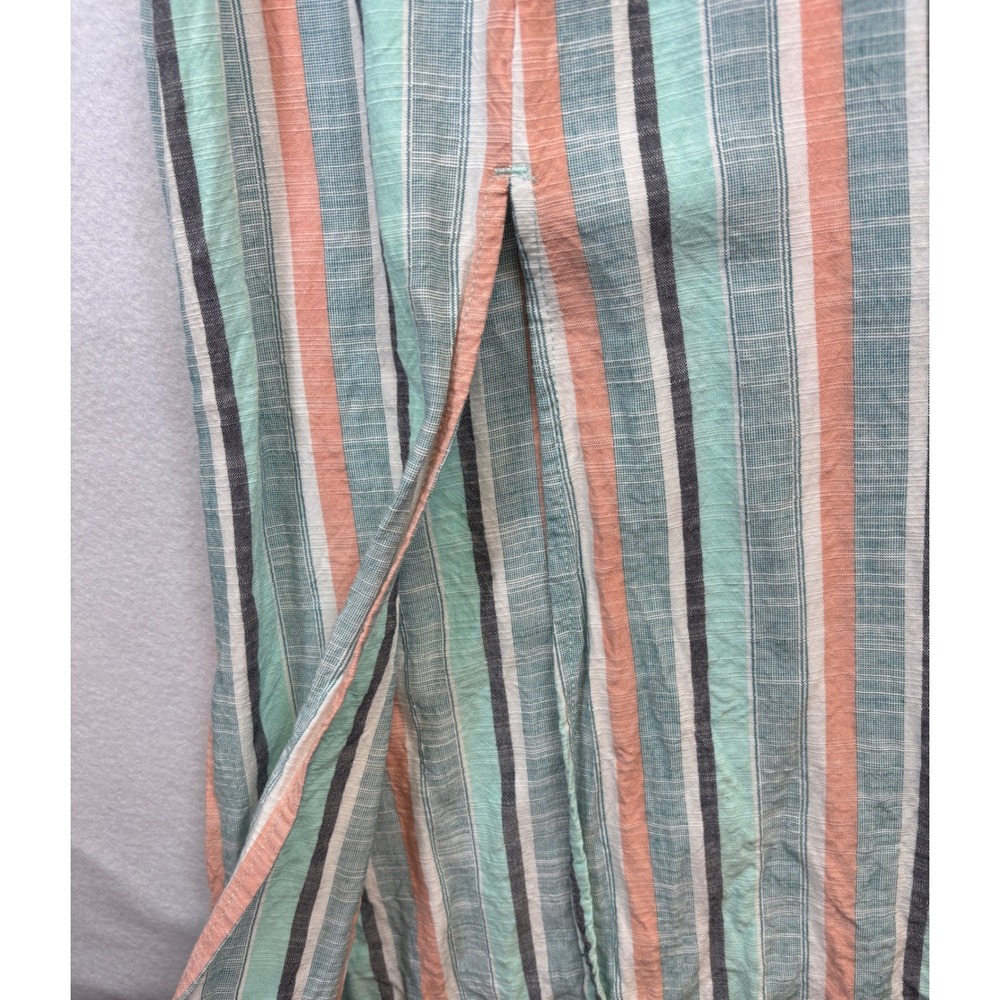 Roxy Womens Striped Maxi Dress Mint Green Coral V-Neck Smocked Back Size Large - Picture 4 of 14